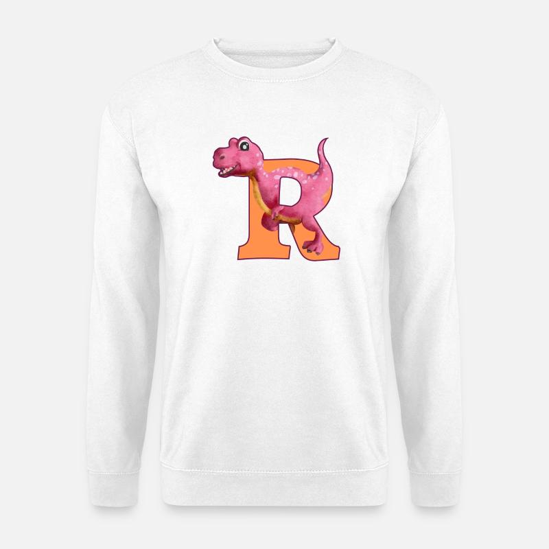 R - DINOSAURIER, Personalisierbar - Unisex Pullover - Weiß