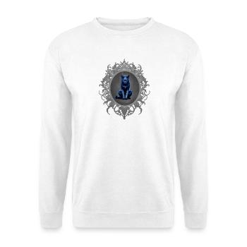 Sitzende katze, tribals, Rahmen, goth - Unisex Pullover - Weiß - Vorne