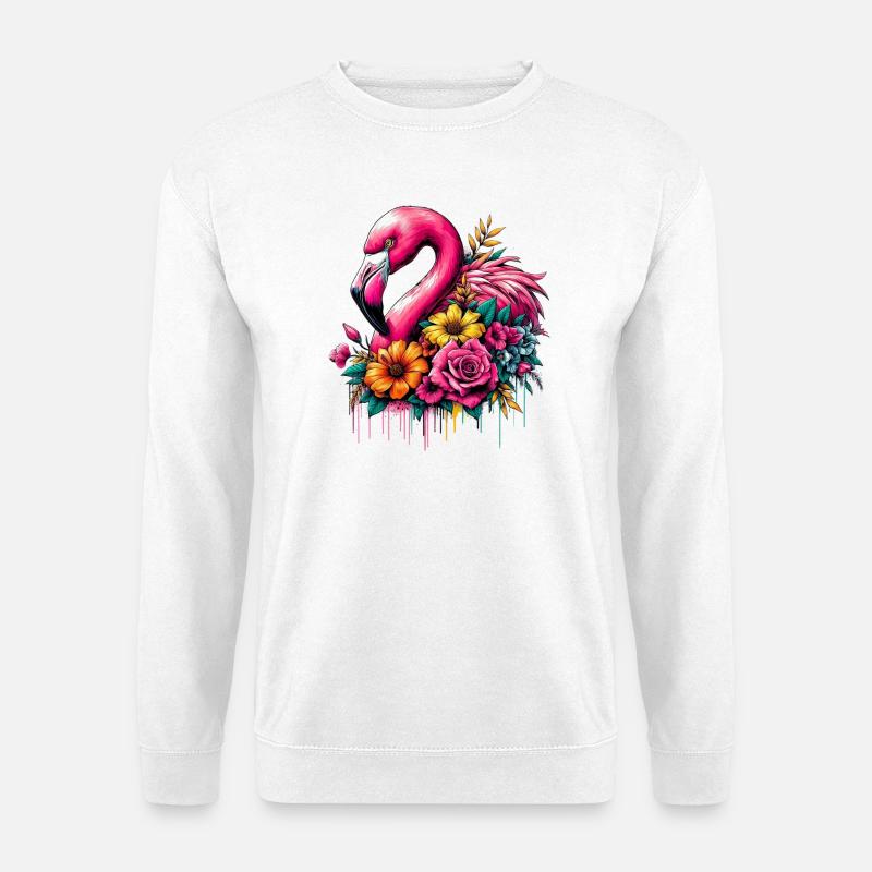 Flamingo - Unisex Pullover - Weiß
