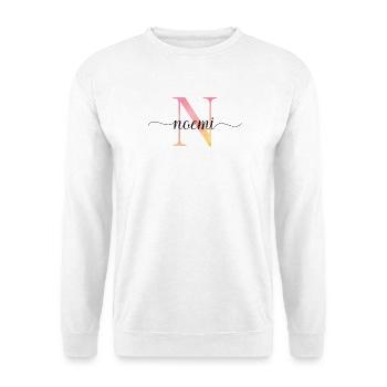 N | Monogram | Name | Noemi |Watercolor - Unisex Sweatshirt - white - Front