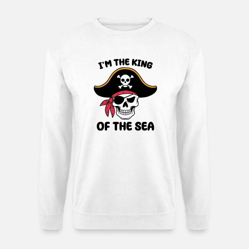 Crâne de pirate avec cache-œil - Sweat-shirt Unisexe - blanc
