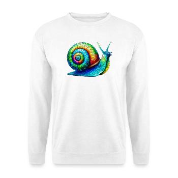 Schnecke - Unisex Pullover - Weiß - Vorne - Alina (178cm) & Michal (187cm)