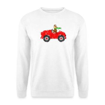Auto mit Fahrer - Unisex Pullover - Weiß - Vorne