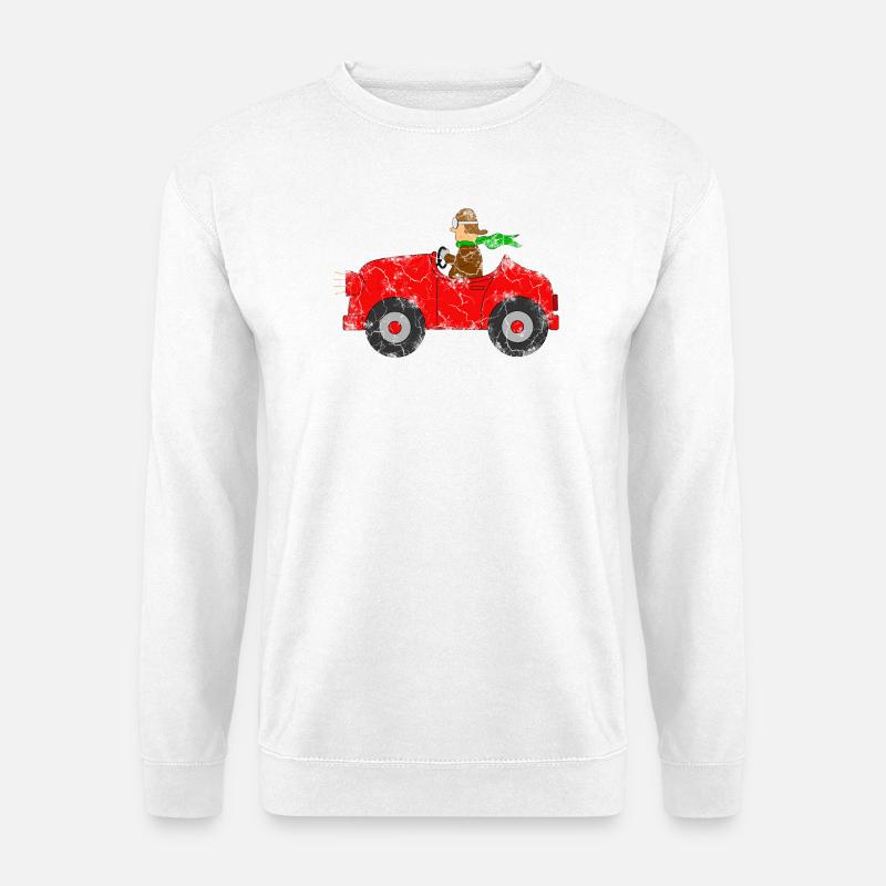 Auto mit Fahrer - Unisex Pullover - Weiß
