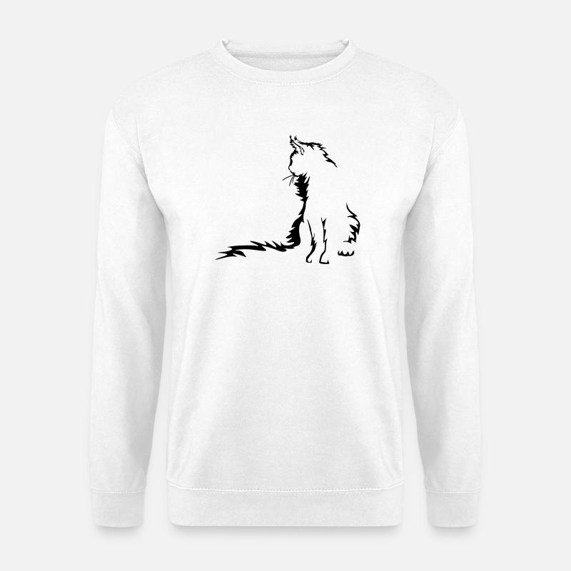 Maine Coon Katze - Unisex Pullover - Weiß