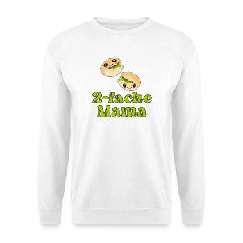 Zweifache Mama - Geburt Baby Pistazien - Unisex Pullover - Weiß - Vorne