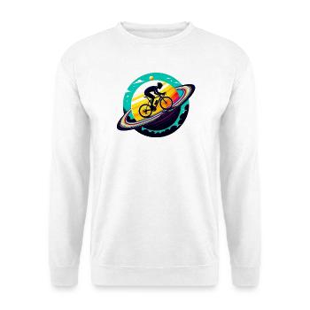 Cyclist on Saturn - Unisex Sweatshirt - white - Front