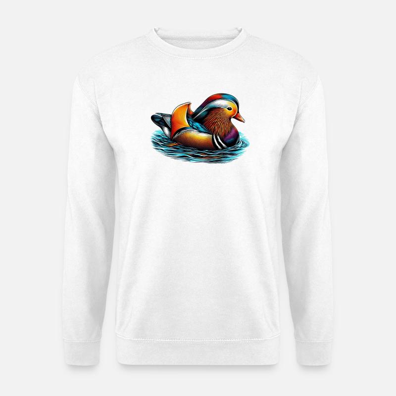 Mandarin duck - Unisex Sweatshirt - white