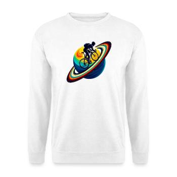 Radfahrer auf dem Saturn - Unisex Pullover - Weiß - Vorne