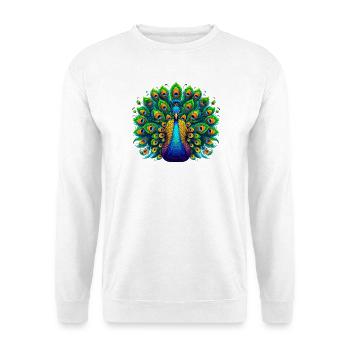 Pfau - Unisex Pullover - Weiß - Vorne