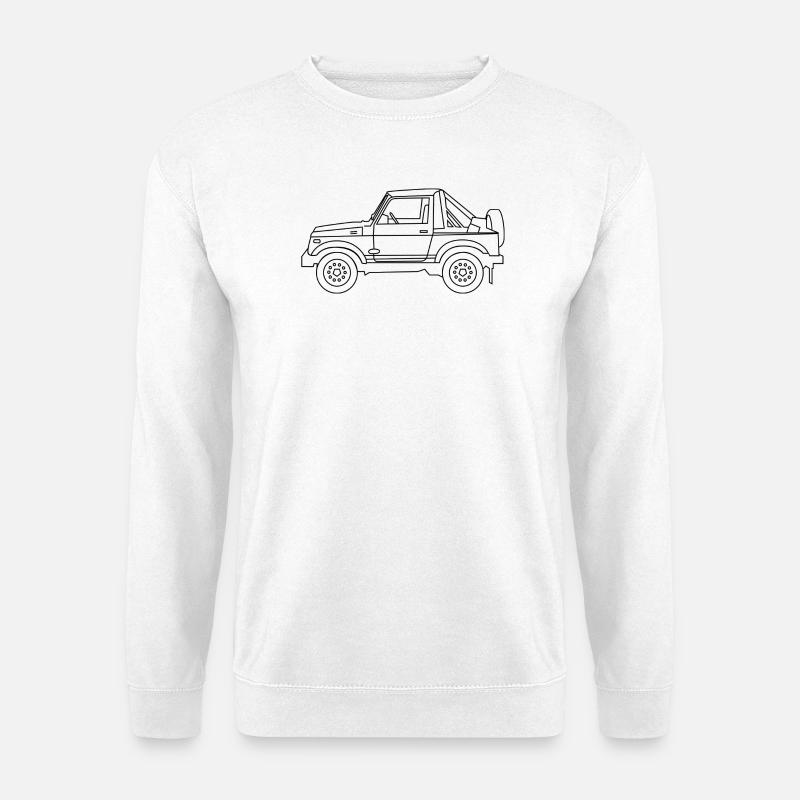 4X4 Auto Umriss - Unisex Pullover - Weiß