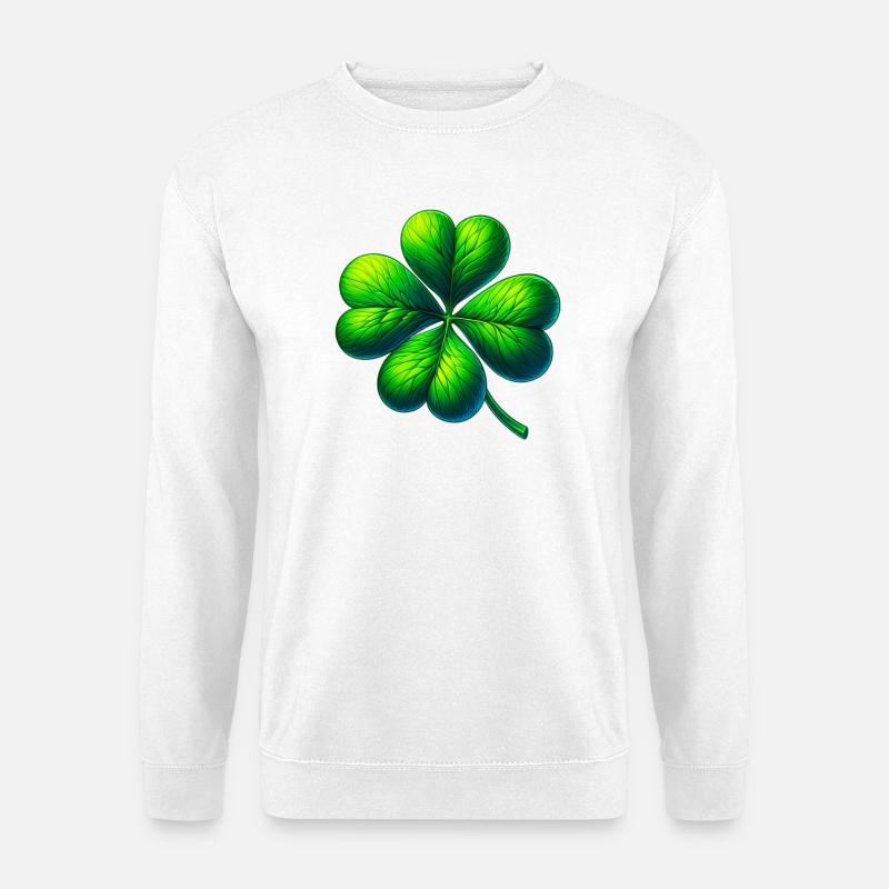 Vierblättriges Kleeblatt - Unisex Pullover - Weiß