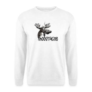 Funny Moose with Beard I Moustache Pun - Unisex Sweatshirt - white - Front