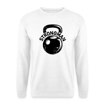 kettlebell strongman fitness weights icon logo - Unisex Sweatshirt - white - Front
