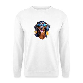 Dachshund with sunglasses - Unisex Sweatshirt - white - Front