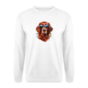 Irish Setter mit Sonnebrille - Unisex Pullover - Weiß - Vorne