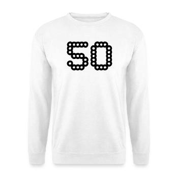 50. 50 JAHRE. 50-JÄHRIGES JUBILÄUM. 50-JÄHRIGES JUBILÄUM. - Unisex Pullover - Weiß - Vorne