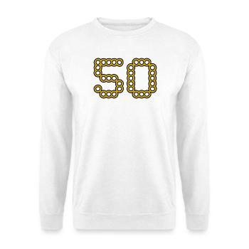 50. 50 JAHRE. 50-JÄHRIGES JUBILÄUM. 50-JÄHRIGES JUBILÄUM. - Unisex Pullover - Weiß - Vorne