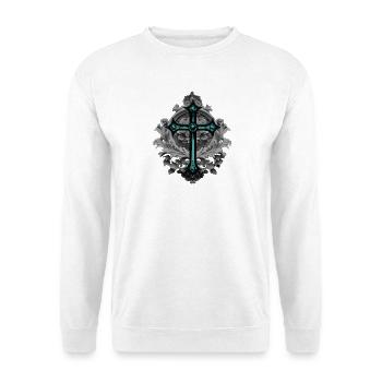Grabstein-Ornament, Kreuze, gothic design - Unisex Pullover - Weiß - Vorne