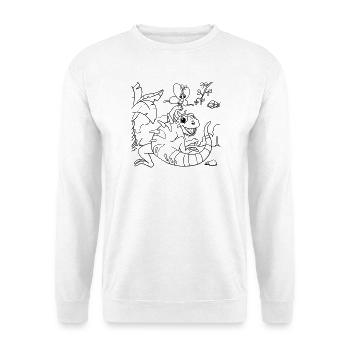 Iguana Jungle Coloring Page Hand Illustrated - Unisex Sweatshirt - white - Front