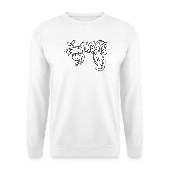 Snake Kawaii coloring page hand-illustrated - Unisex Sweatshirt - white - Front