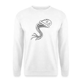 Jellyfish Kawaii coloring page hand-illustrated - Unisex Sweatshirt - white - Front