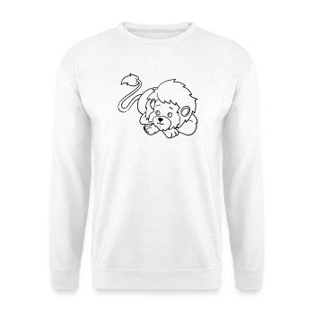 Lion Kawaii coloring page hand-illustrated - Unisex Sweatshirt - white - Front