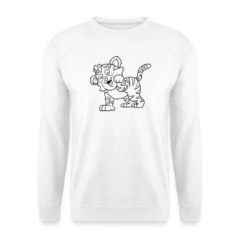 Tiger Kawaii coloring page hand-illustrated - Unisex Sweatshirt - white - Front