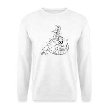 Iguana Kawaii coloring page hand-illustrated - Unisex Sweatshirt - white - Front