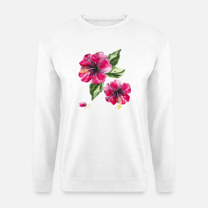 Hibiskusblüten - Unisex Pullover - Weiß