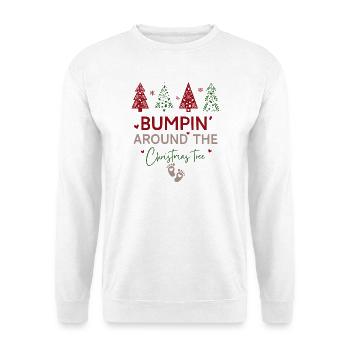 Christmas Pregnancy Reveal Bumpin' Around the tree - Unisex Sweatshirt - white - Front