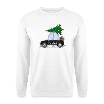 Polizeiauto Police Weihnachten schwarz - Unisex Pullover - Weiß - Vorne