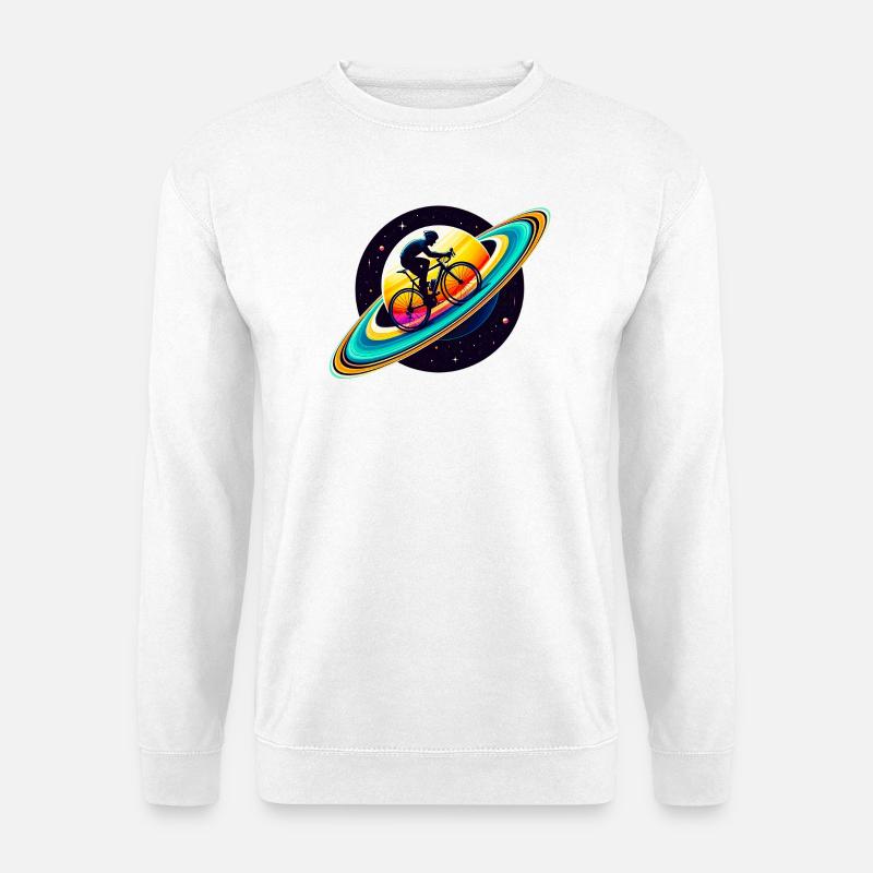Cyclist on Saturn - Unisex Sweatshirt - white