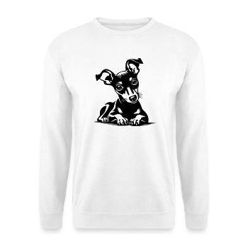Pinscher nain - Sweat-shirt Unisexe - blanc - Devant