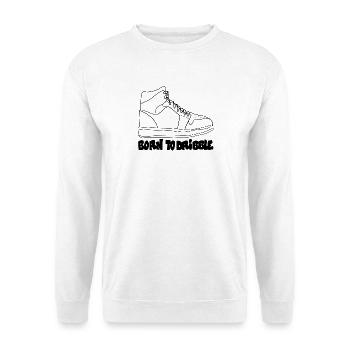 Born To Dribble – Basketball-Statement - Unisex Pullover - Weiß - Vorne - Alina (178cm) & Michal (187cm)