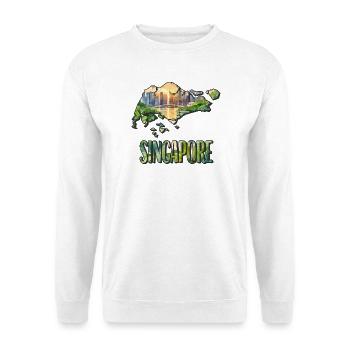 Carte à l’aquarelle Singapour - Sweat-shirt Unisexe - blanc - Devant