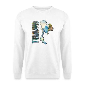 Aquarell Landkarte Thailand - Unisex Pullover - Weiß - Vorne