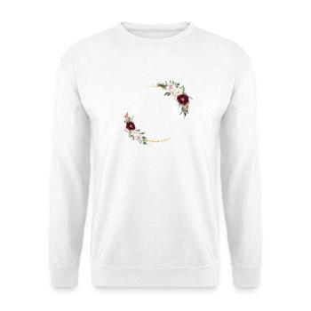Blumen Kreis personalisierbar - Unisex Pullover - Weiß - Vorne