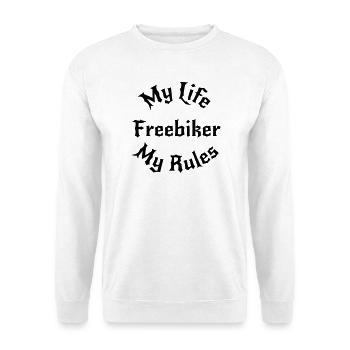 Mein Leben Meine Regeln / Freebiker - Unisex Pullover - Weiß - Vorne