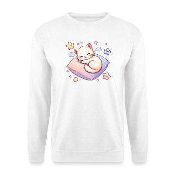 Niedliches Kätzchen im Traumland - Unisex Pullover - Weiß - Vorne