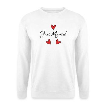 GERADE VERHEIRATET. Junggesellinnenabschied. VALENTINSTAG. PAAR - Unisex Pullover - Weiß - Vorne