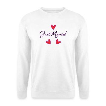 GERADE VERHEIRATET. Junggesellinnenabschied. VALENTINSTAG. PAAR - Unisex Pullover - Weiß - Vorne