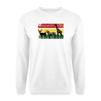Silhouettes de la savane aux couleurs rastafaries - Sweat-shirt Unisexe - blanc - Devant