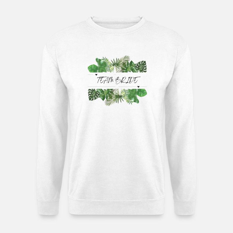 Team Bride Grüne Palmenblätter - Unisex Pullover - Weiß