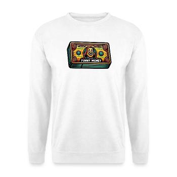 Lebendige Geldscheinkunst im Neonstil - Unisex Pullover - Weiß - Vorne