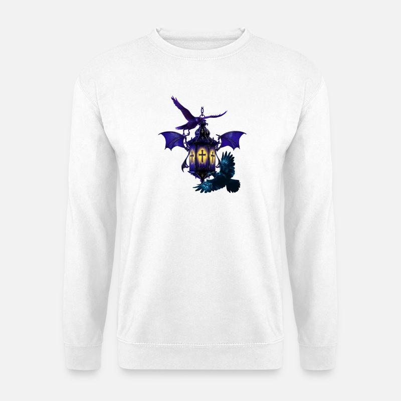 laterne, Kolkrabe, kreuze - Unisex Pullover - Weiß