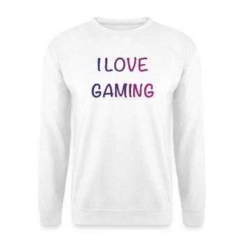 I Love Gaming Gradient Font - Unisex Sweatshirt - white - Front