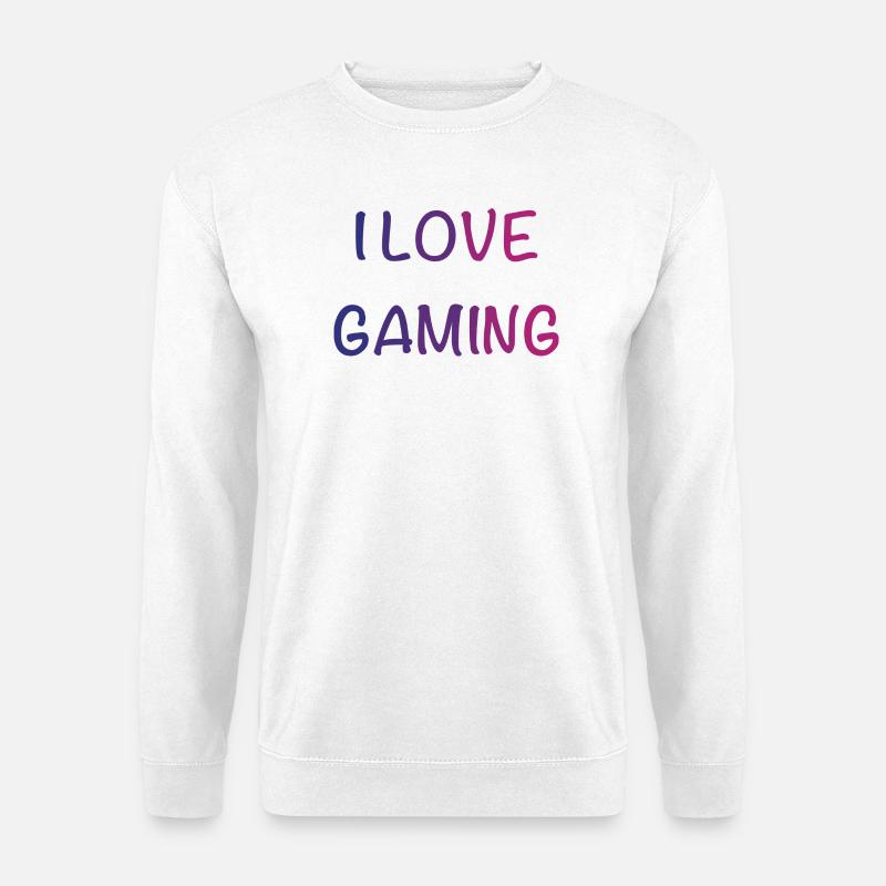 I Love Gaming Gradient Font - Unisex Sweatshirt - white