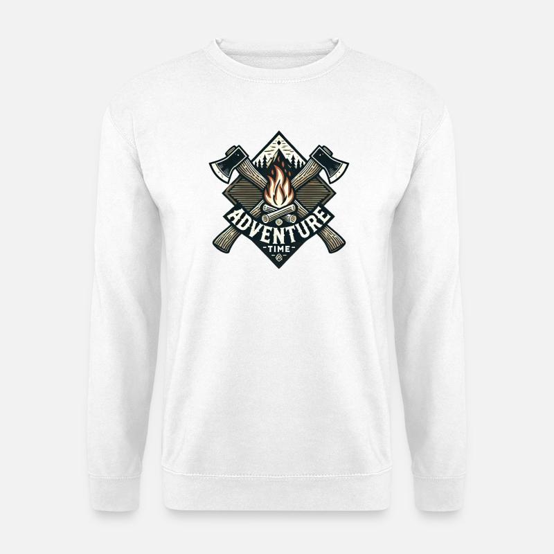 Abenteuerzeit Lagerfeuer Logo - Unisex Pullover - Weiß