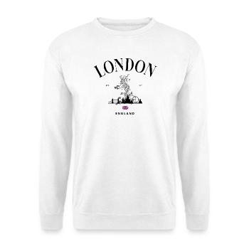 Tiny Union Jack Accent on Black - Unisex Sweatshirt - white - Front